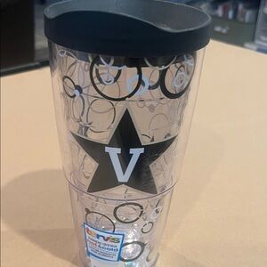 Vanderbilt logo clear Tumbler with Black Star Design